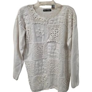 Ivory Patchwork Sweater